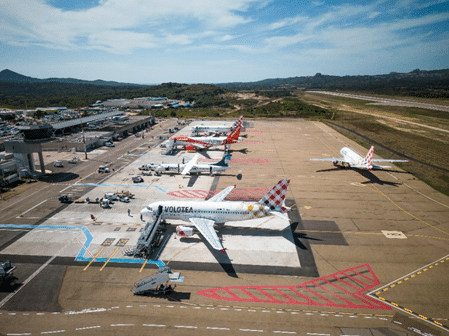 Vue aérienne de l'aéroport de Figari