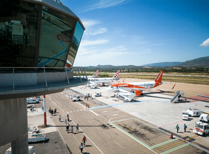 Vue aérienne de l'aéroport de Figari